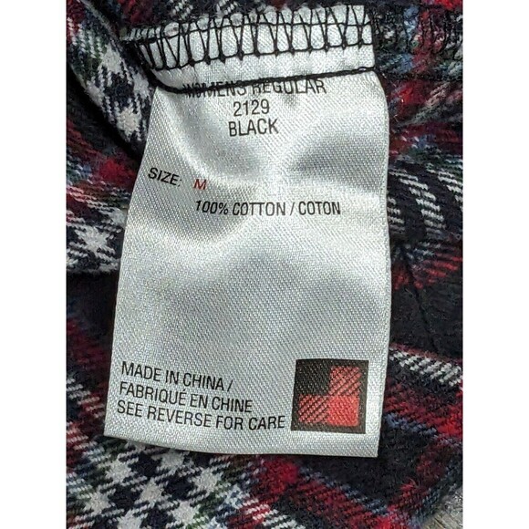 Woolrich Plaid Flannel Long‎ Sleeve Button Down Top Maroon Red Medium - Picture 6 of 7